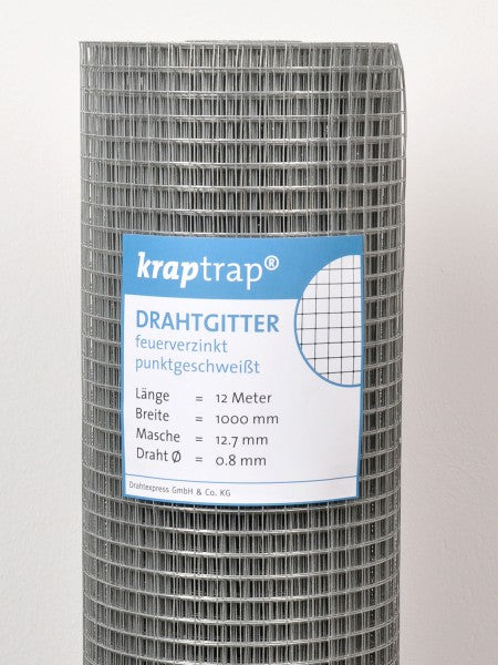 KrapTrap Volierendraht Drahtgitter 12x12 mm 20m Hasendraht