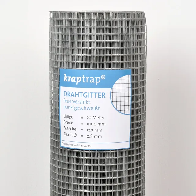 KrapTrap Volierendraht Drahtgitter 12x12 mm 20m Hasendraht
