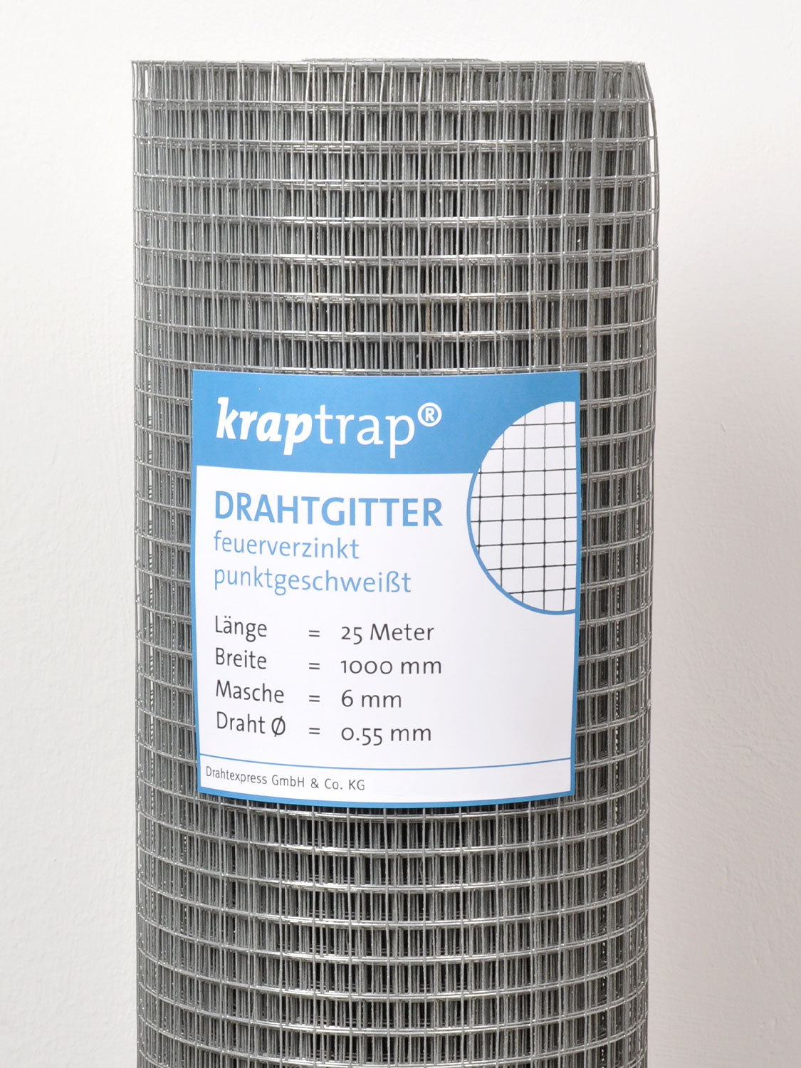 Drahtexpress Volierendraht 6x6 Drahtgitter 25m 0,55mm