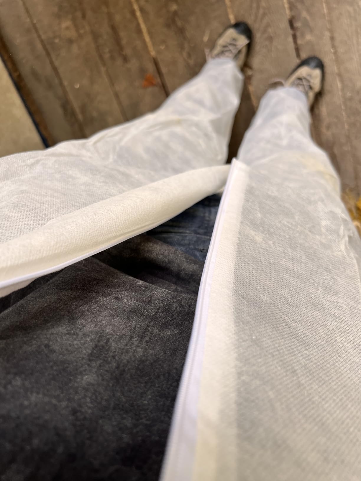 KERBL 3409 Einweg-Overall weiß L mit Kapuze