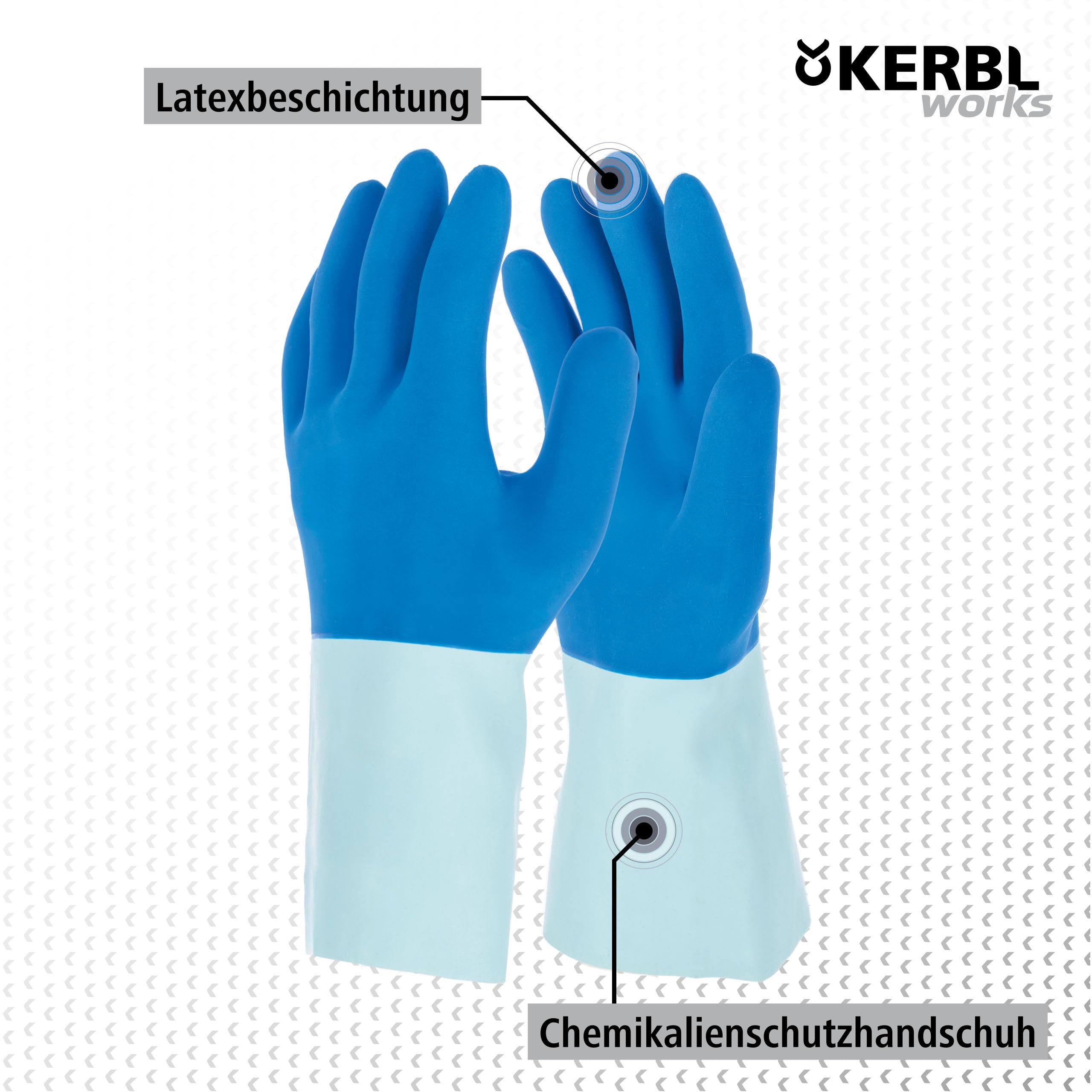 KERBL Fletex 297257 Fliesenlegerhandschuh Blau Gr.9