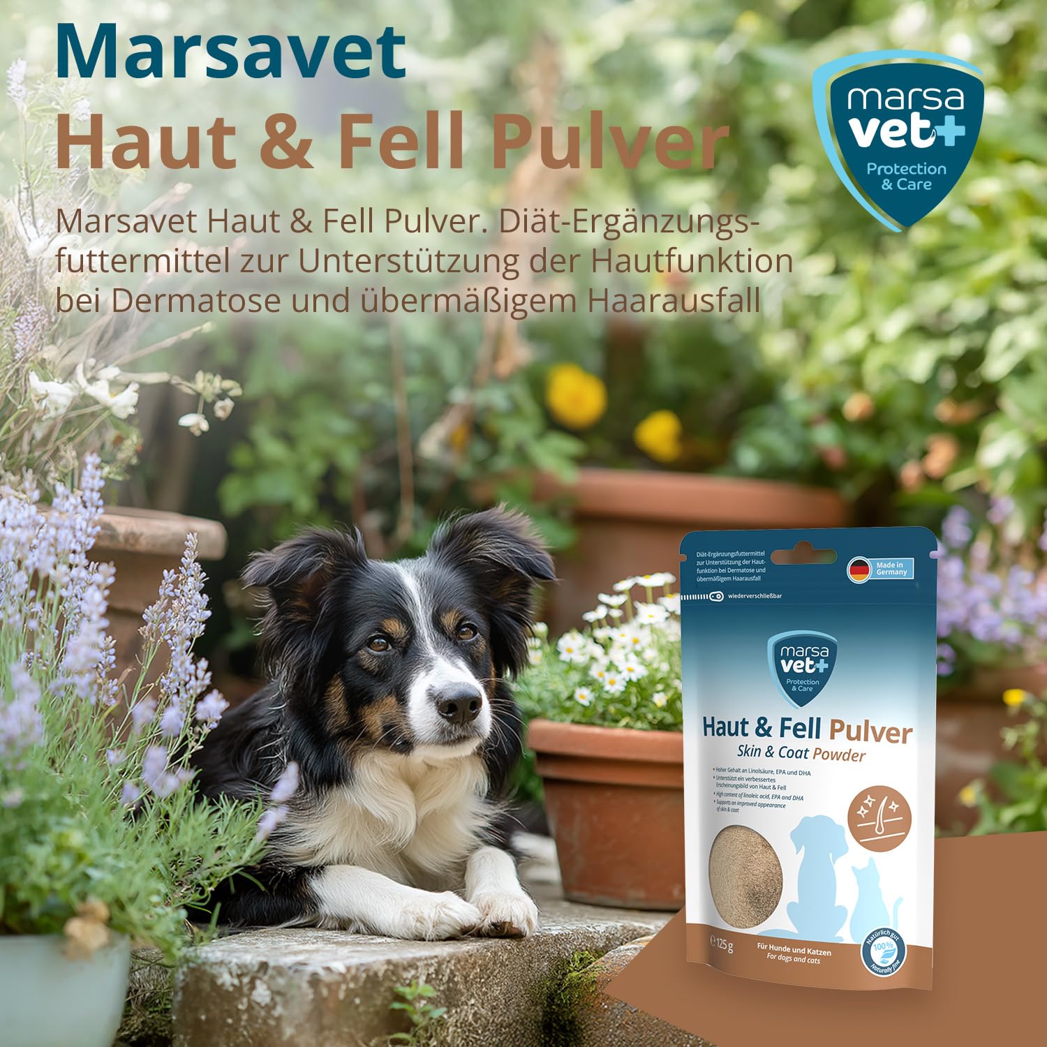 Marsavet Pulver Haut & Fell 125 g Hund Katze Bierhefe