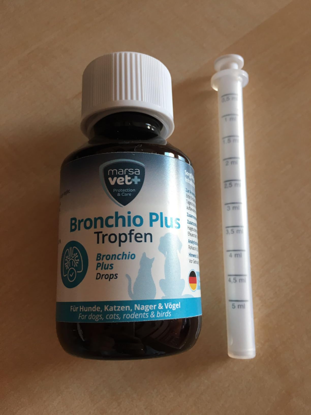 Marsavet Tropfen Bronchio Plus Atemwegs-Tropfen Hund Katze 100 ml