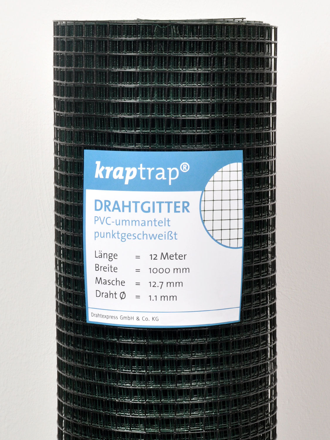 Drahtexpress Volierendraht 12,7 mm Drahtgitter schwarz 25 m