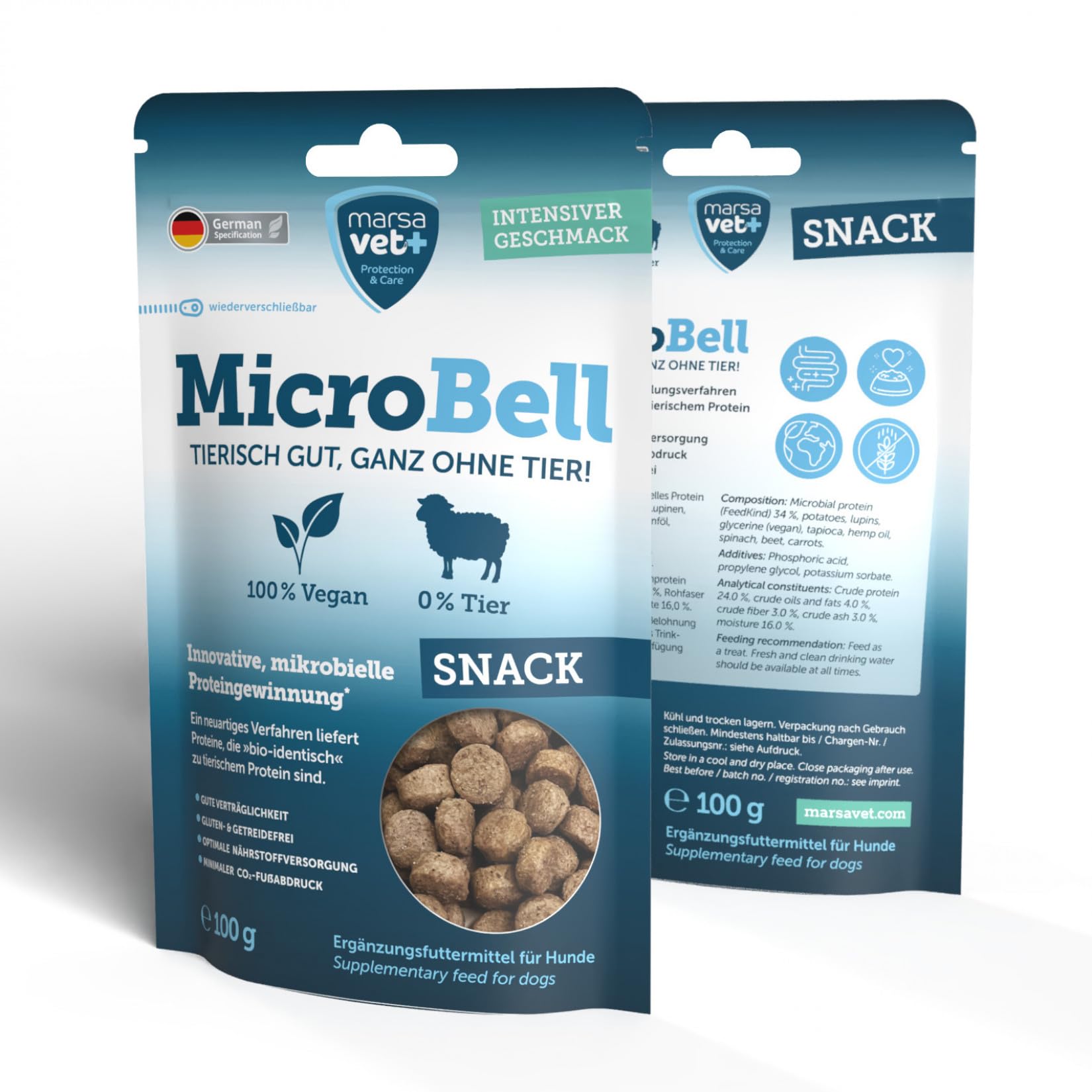 Marsavet MicroBell Snack 100 g vegan hypoallergen getreidefrei