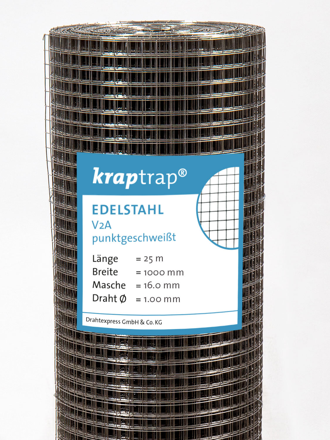 Drahtexpress Volierendraht Kraptrap V2A 16x16 Drahtgitter 25m