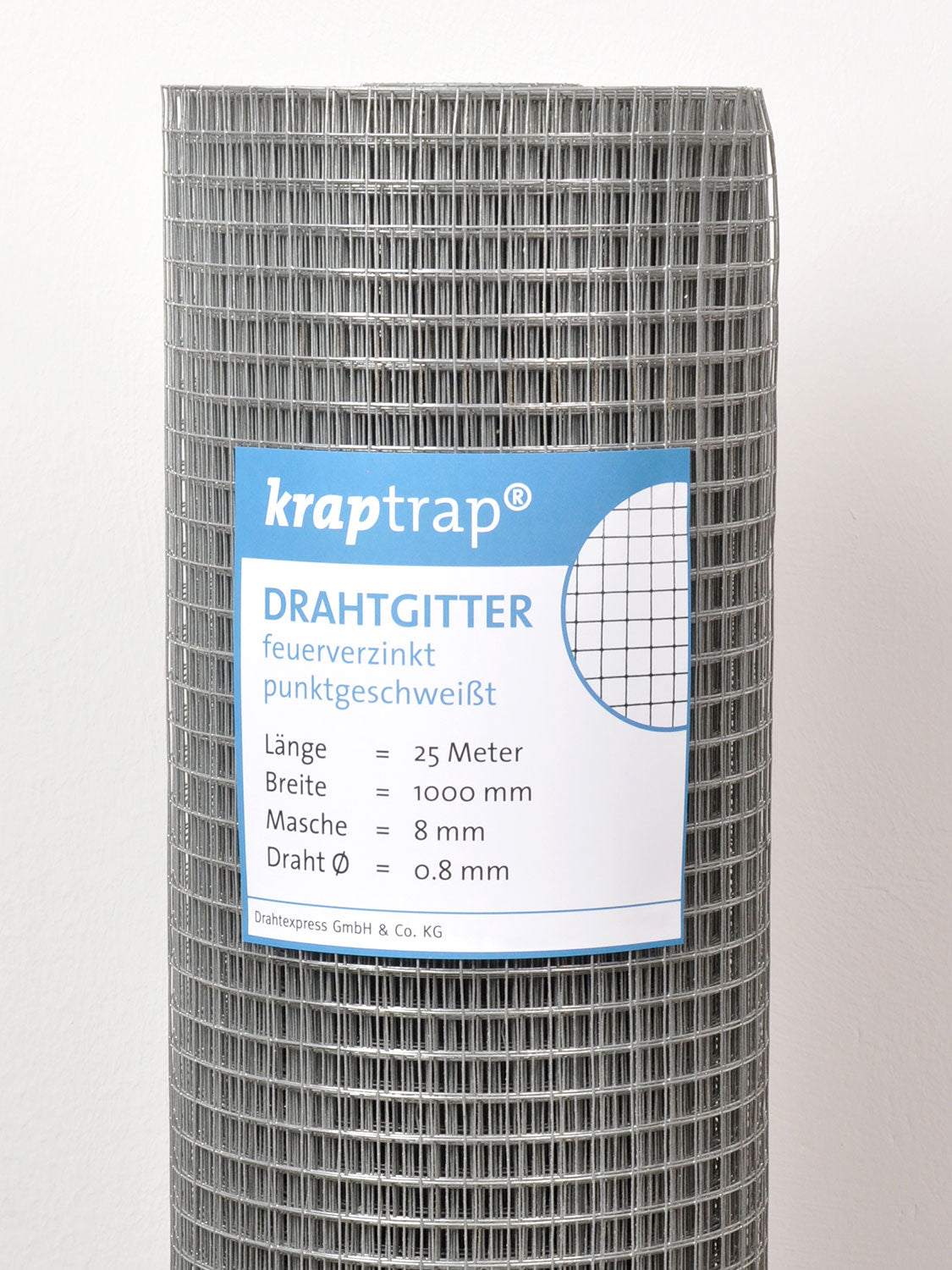 KrapTrap Volierendraht Drahtgitter 8x8 mm 25m Mäusegitter