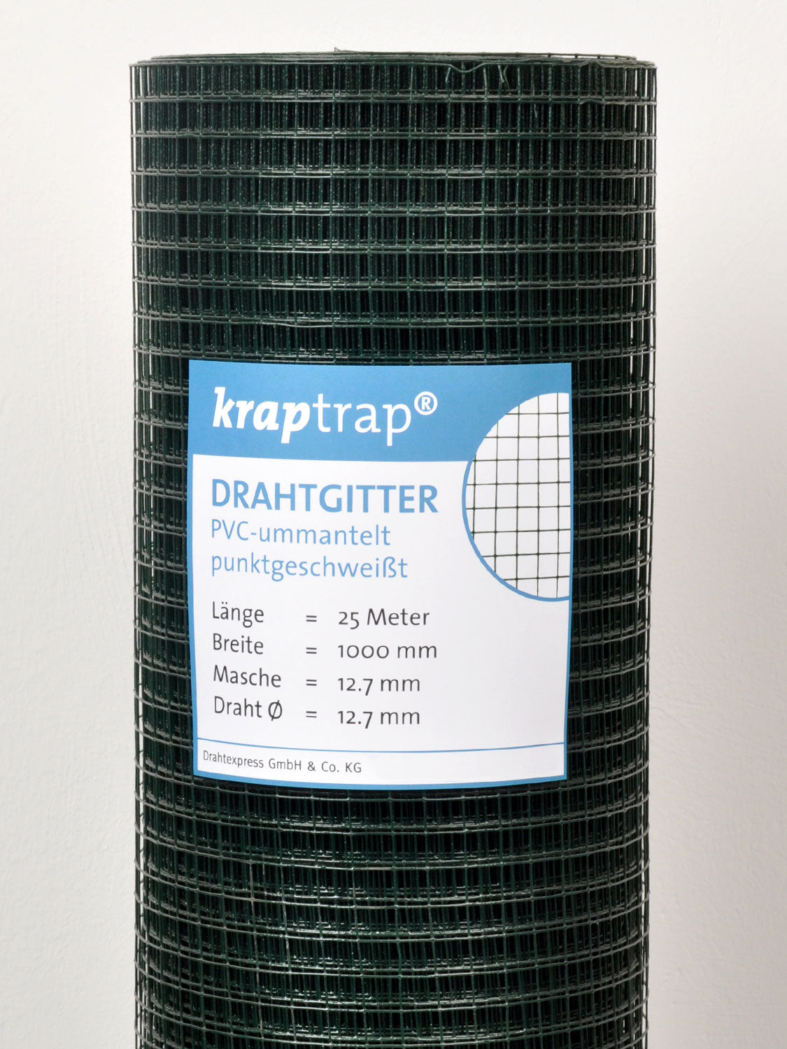 Drahtexpress Volierendraht 12,7x12,7 Drahtgitter grün 25m