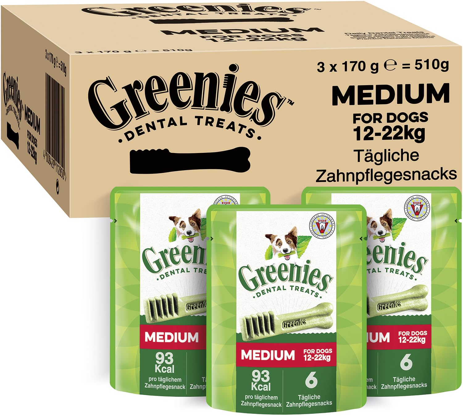 Greenies Dog Dental Treats Original Medium Zahnsnack 3x170 g