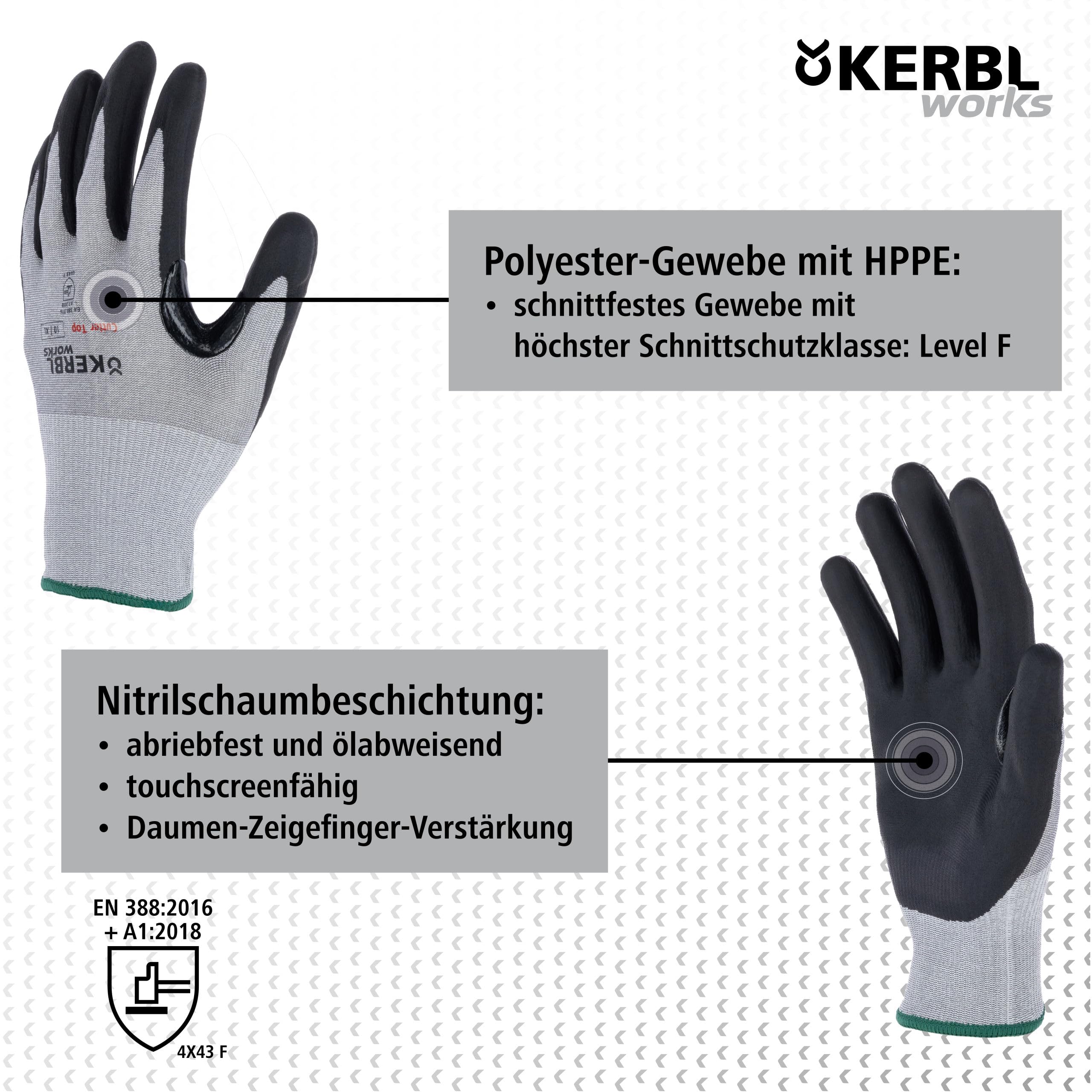 Keron Cutter Top Schnittschutzhandschuhe 9/L Level F