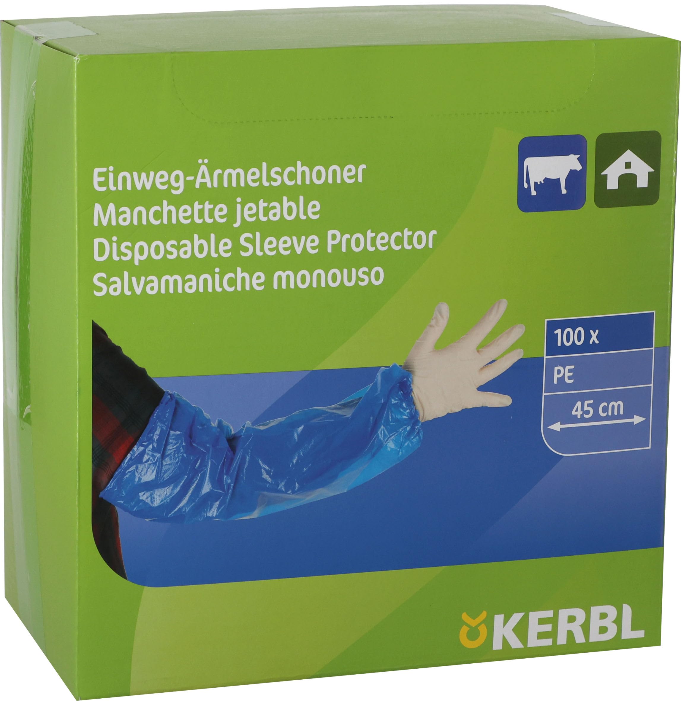KERBL 15397 Einweg-Ärmelschoner 45cm 100 Stück transparent