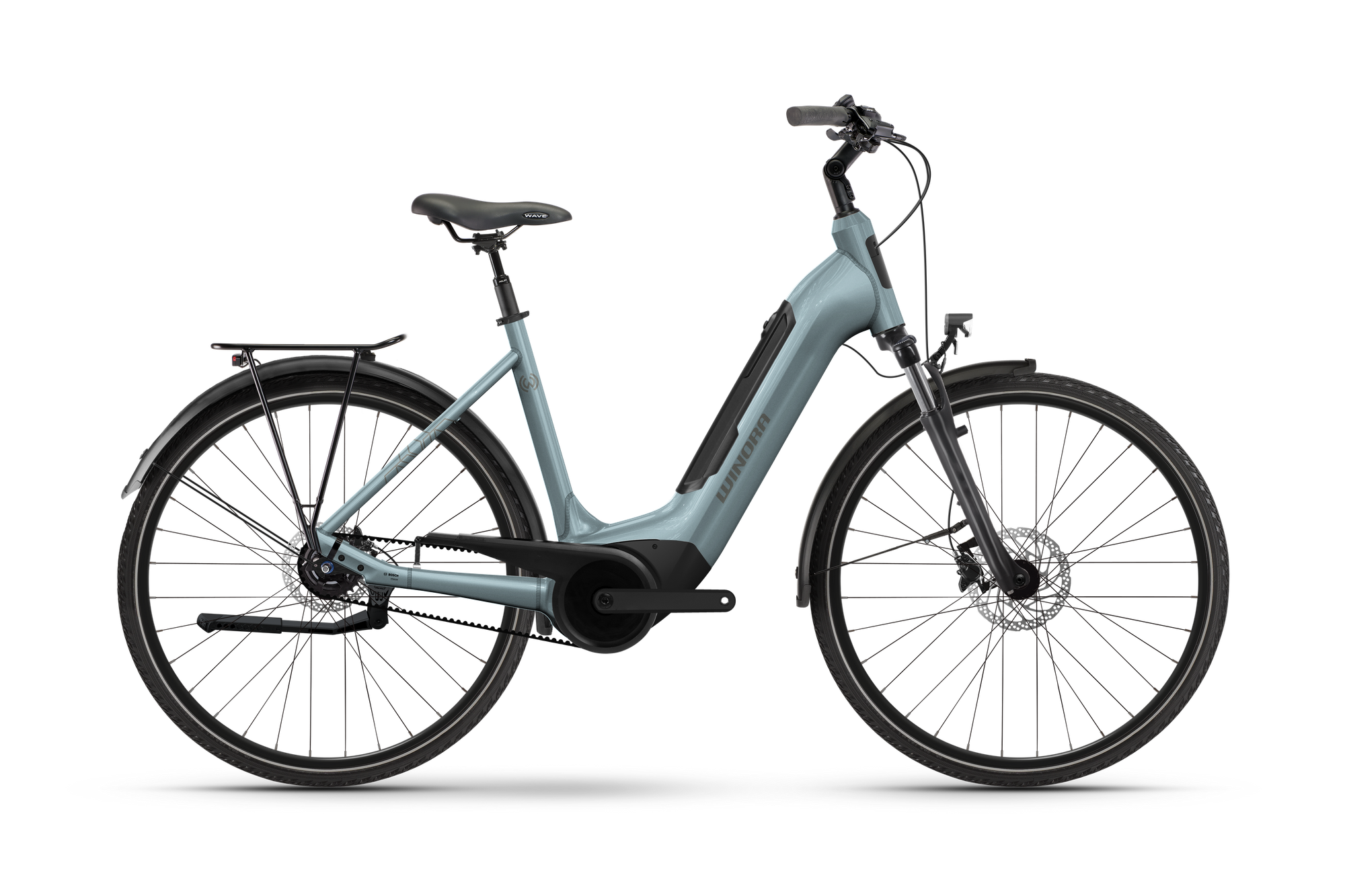 Winora Tria R8 City E-Bike steeple grey Riemen 8-Gang