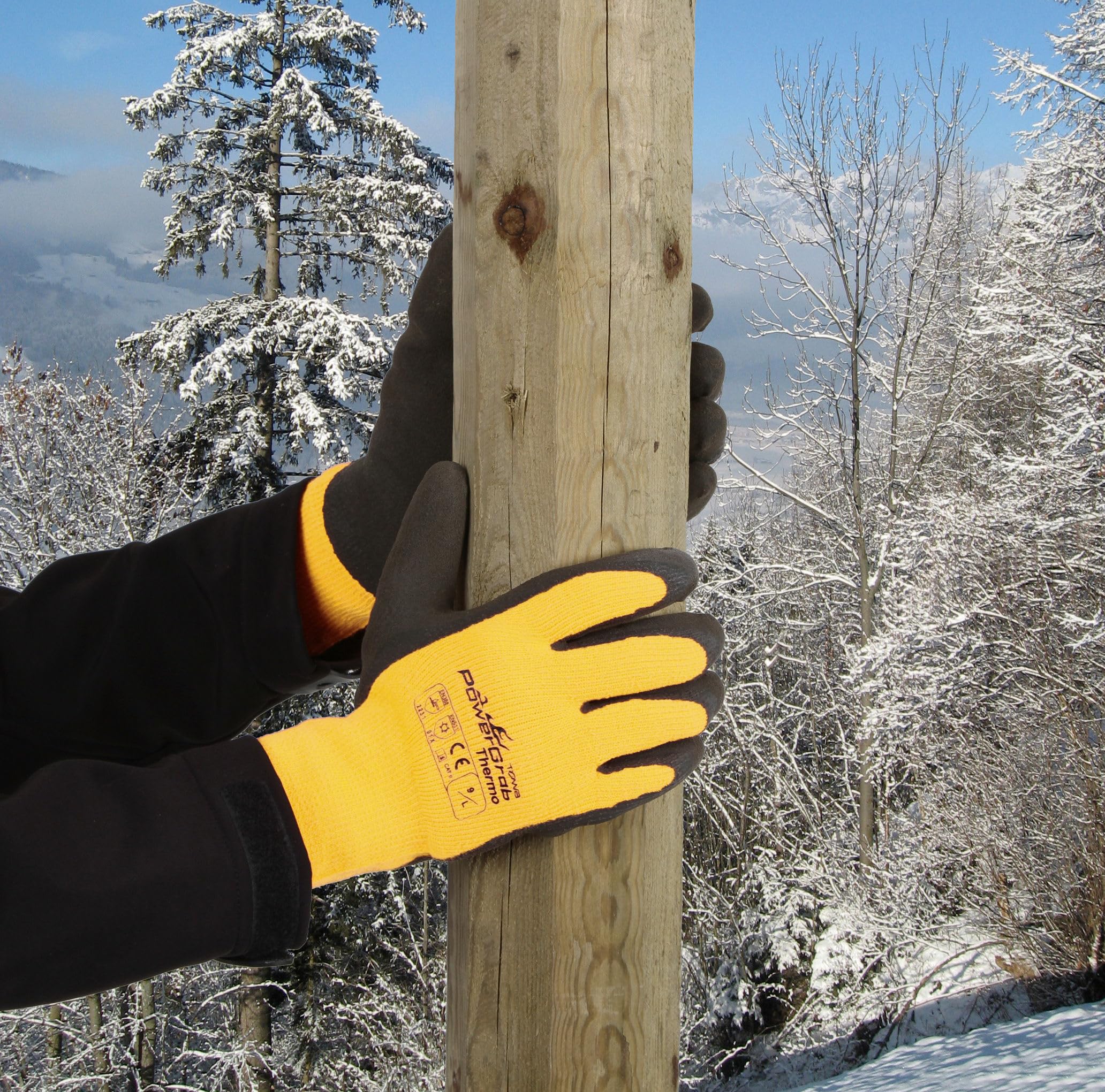 KERBL works PowerGrab Thermo Winterhandschuh Gelb Größe 9/L