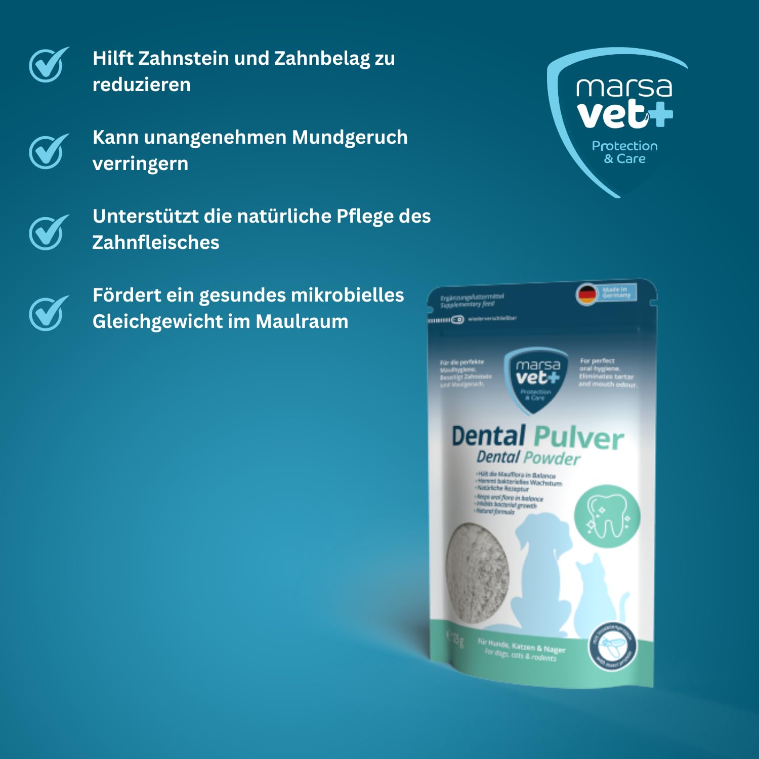 Marsavet Dental Pulver 125g Insektenprotein Zahnstein