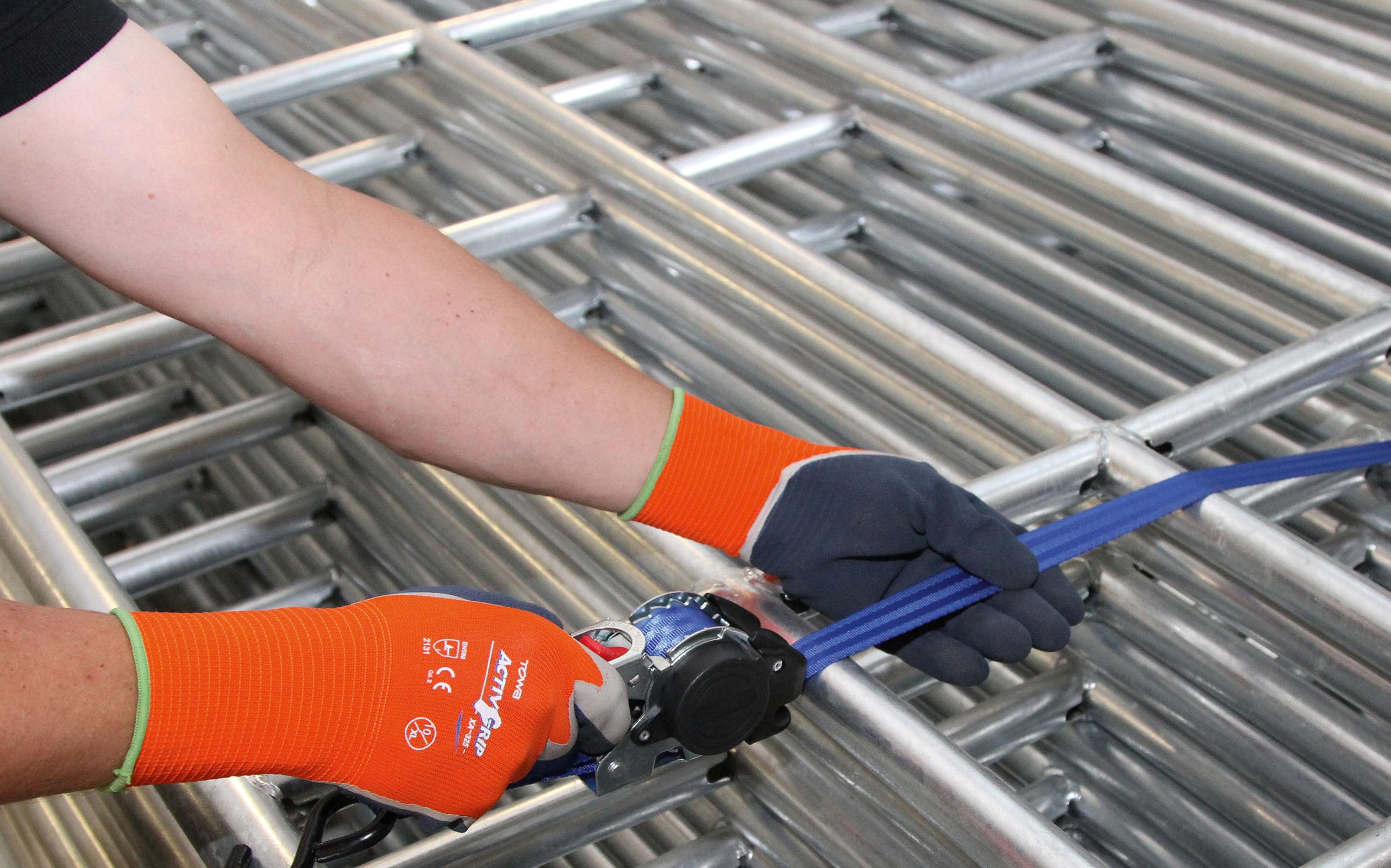 KERBL XA325 Activ Grip Feinstrickhandschuh Orange Gr. 9/L