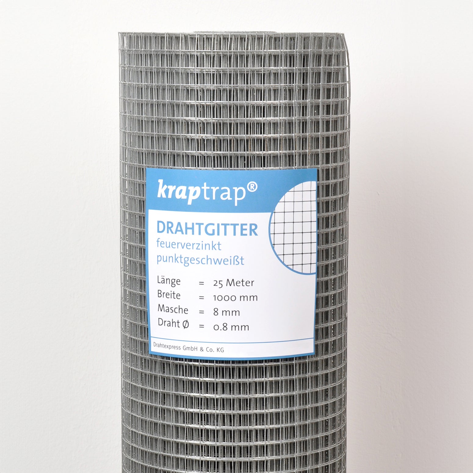 KrapTrap Volierendraht Drahtgitter 8x8 mm 25m Mäusegitter