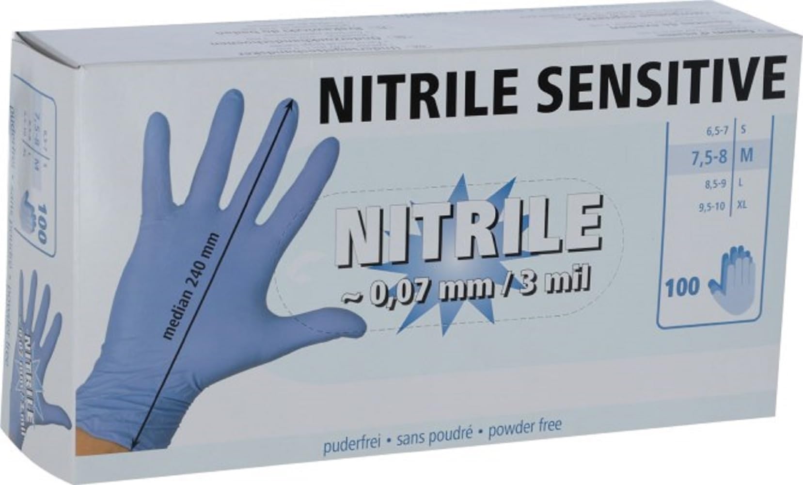 KERBL works Nitril Sensitive Einweghandschuhe 100 Stück blau