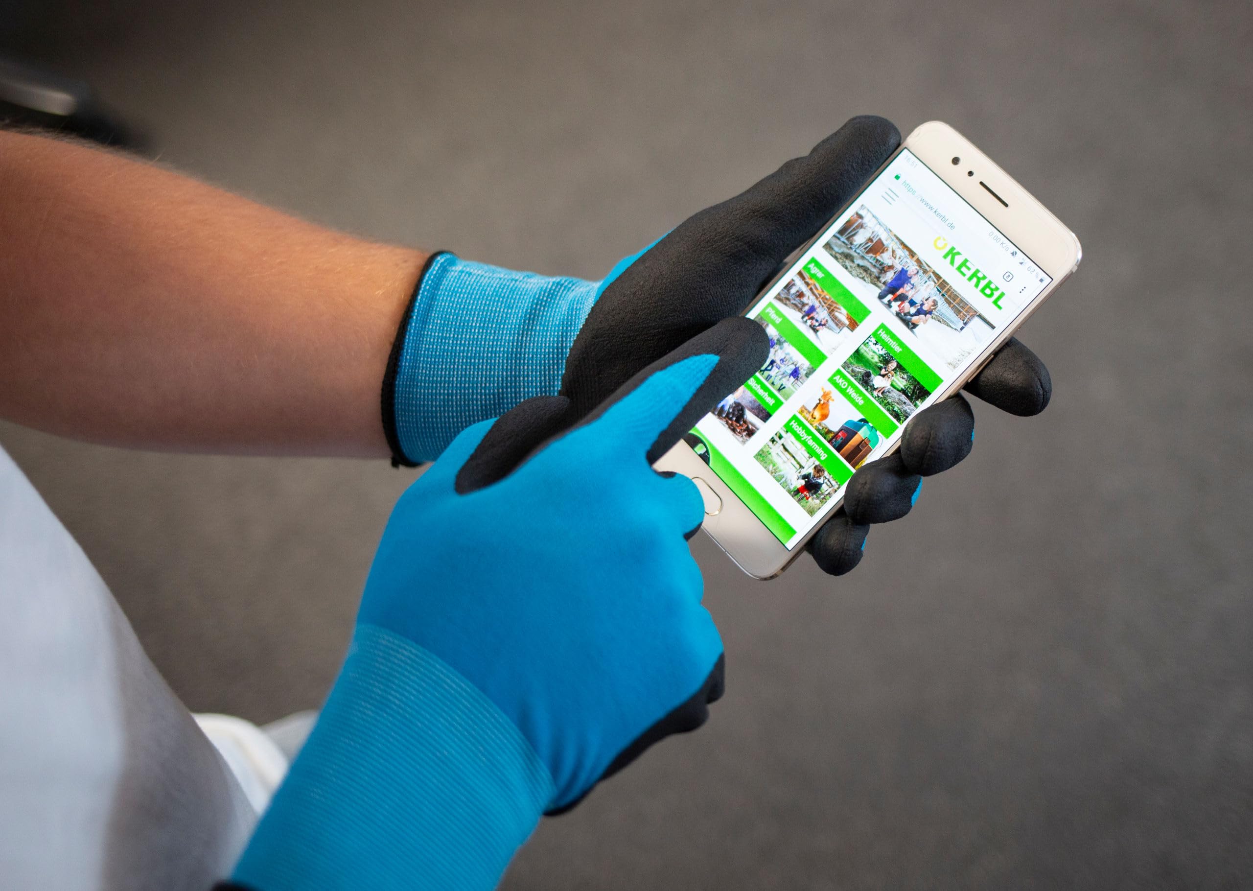 KERBL Easytouch Touchscreen-Handschuh Blau 9/L