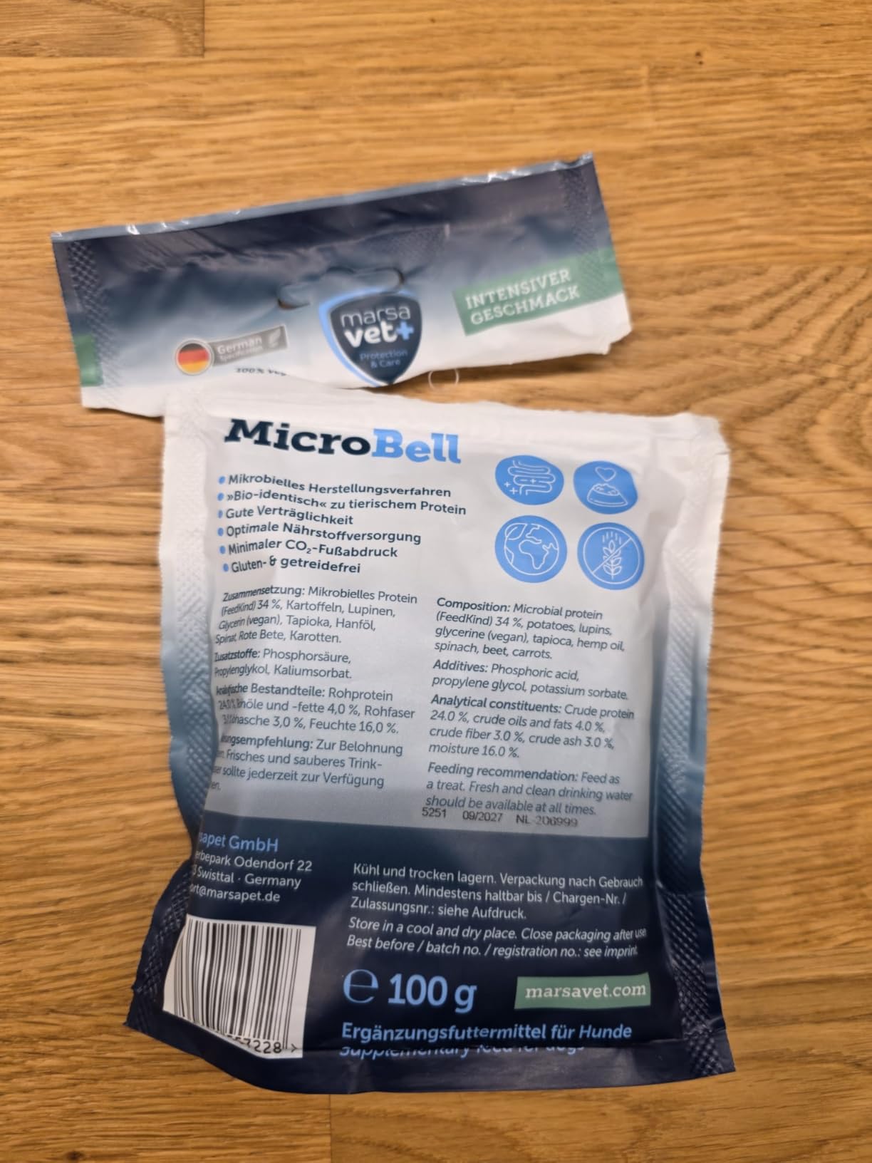 Marsavet MicroBell Snack 100 g vegan hypoallergen getreidefrei